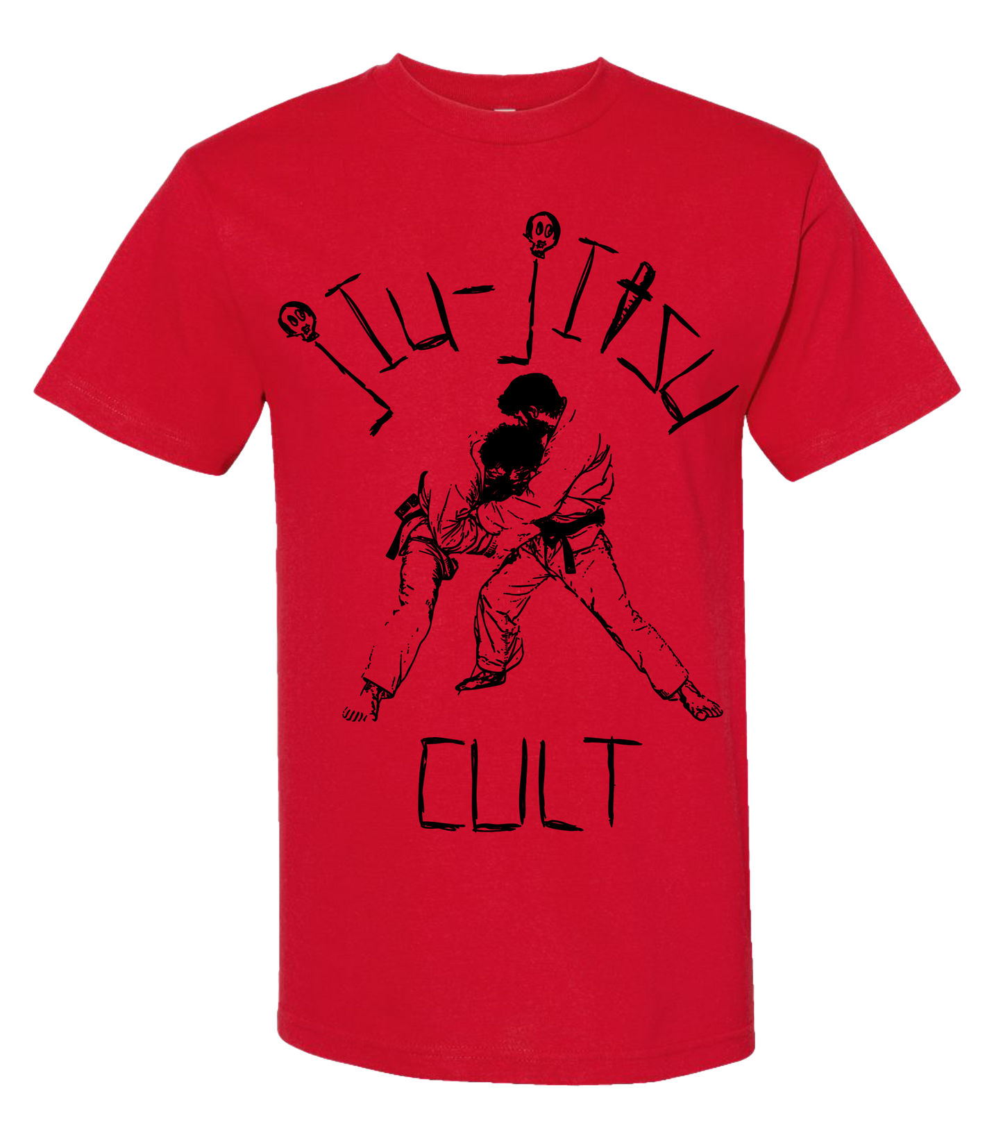 Jiu-Jitsu Cult "Wassup Rockers" Red Shirt Black Graphic